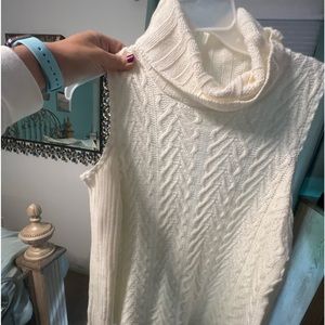 Cold shoulder turtle neck sweater